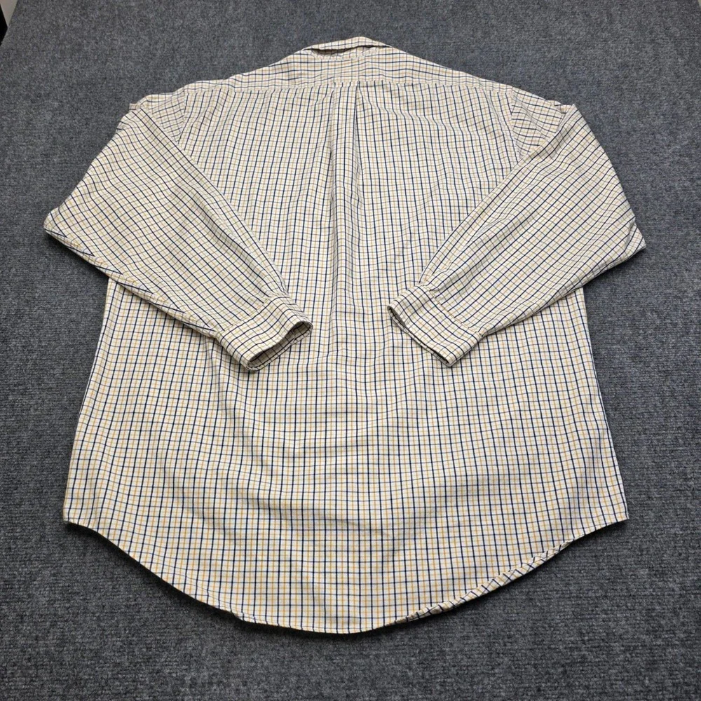 Ralph Lauren Yarmouth Shirt Mens 17 34/35‎ Yellow Navy Check Oxford Button Down